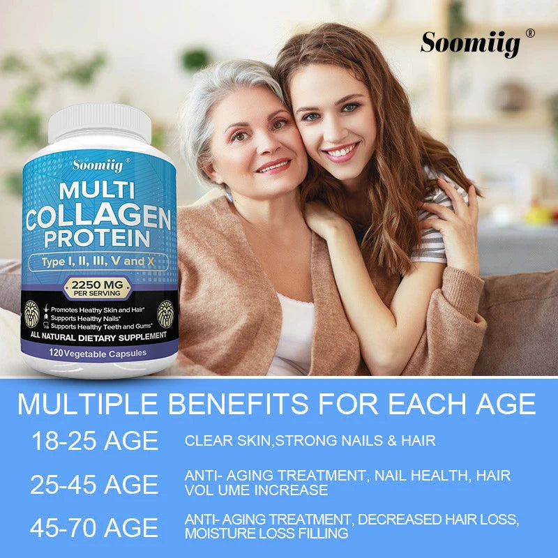 Multi-Collagen Capsules - Hydrolyzed Type I II III V X