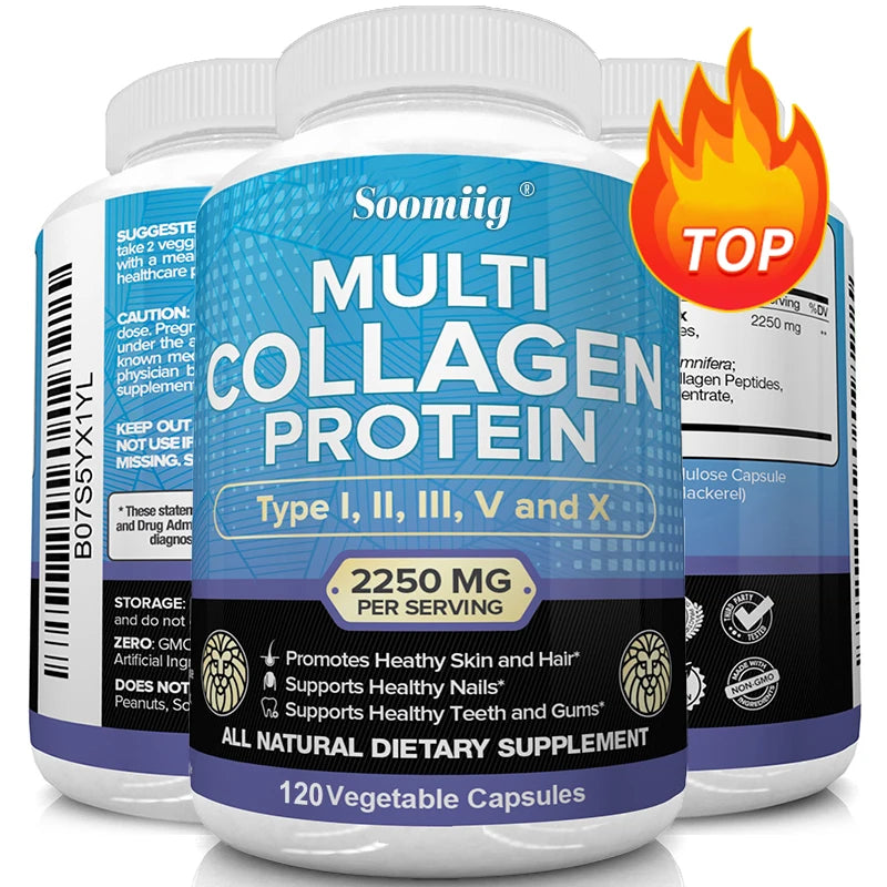Multi-Collagen Capsules - Hydrolyzed Type I II III V X