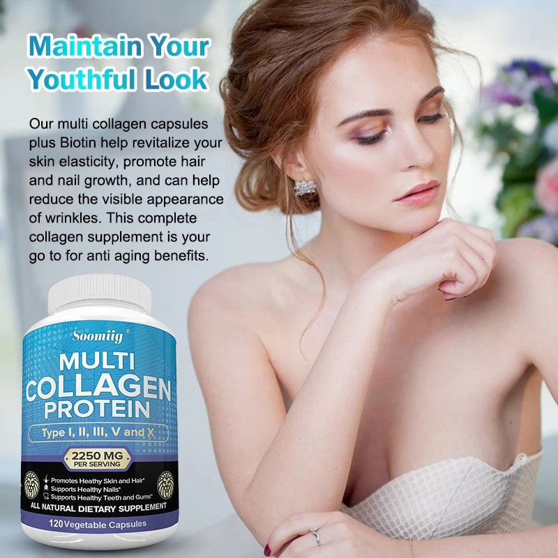Multi-Collagen Capsules - Hydrolyzed Type I II III V X